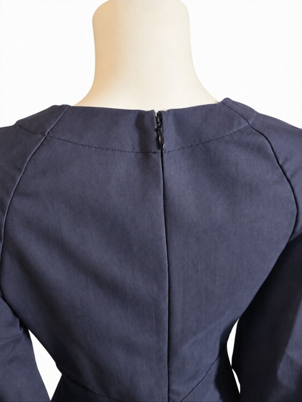HUISHAN ZHANG | Asymmetric Pleated Balloon Sleeve Midi Dress Charcoal Grey US 8 - Picture 8 of 10